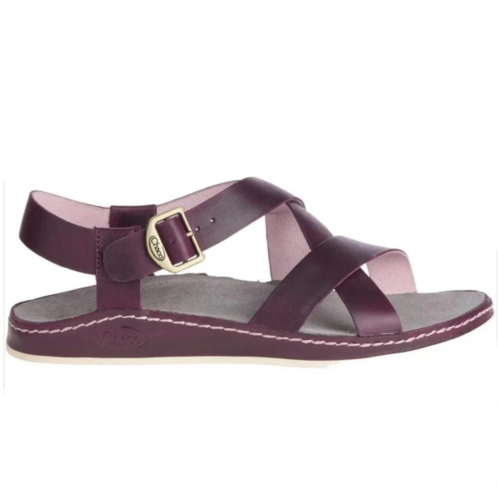 Chaco Leather Wayfarer Classic Z Sandal in Fig - Picture 2 of 15